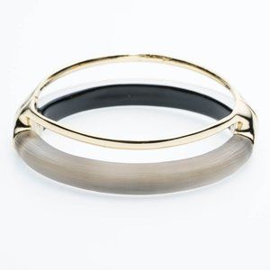 Double Band  Warm Grey Lucite Bracelet